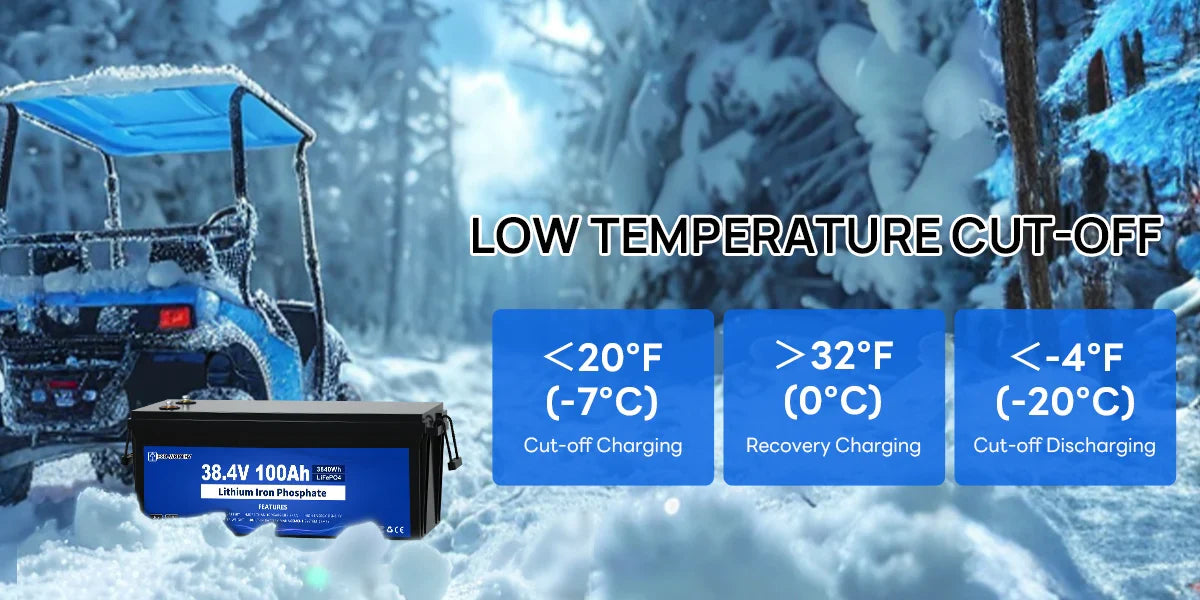 36V 100Ah Golf Cart Lithium Battery with BMS & Bluetooth