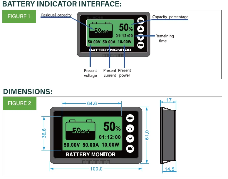 500A Smart Shunt Battery Monitor with LCD Display