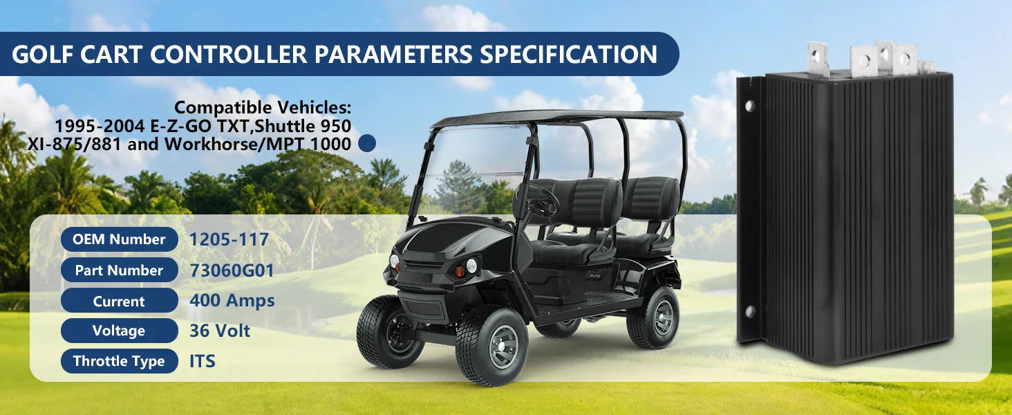 1205-117 36V 400A ITS Controller 73060G01 for Curtis EZGO TXT Shuttle 950 XI-875/881 (1995-2004) Golf Cart - 1205-117