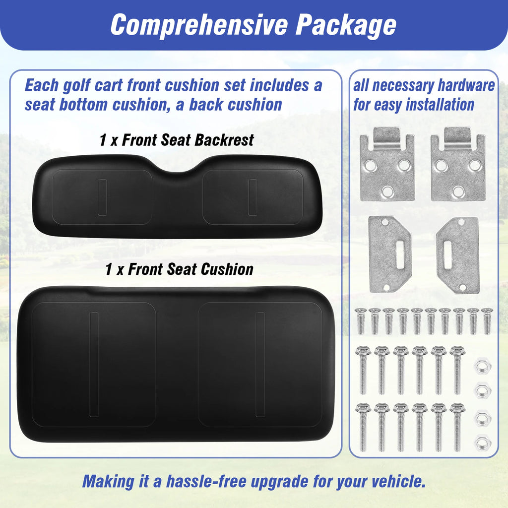 EZGO Medalist TXT Front Seat Cushion Replacement – PU Leather Bottom & Backrest Kit (1994–2013)