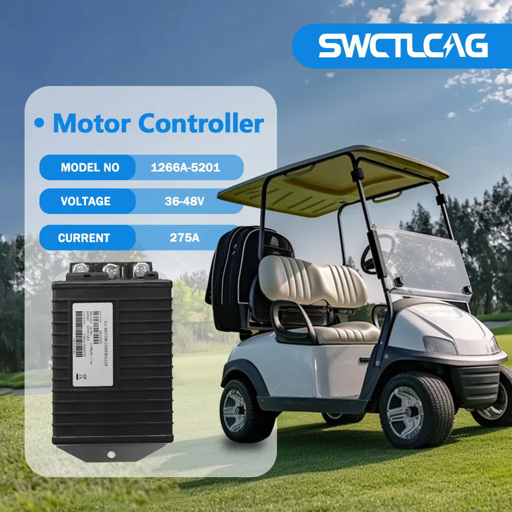 36-48V 275A DC Golf Cart Motor Controller for Club Car – Curtis 1266A-5201 - black