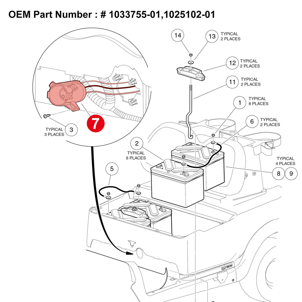 Golf Cart 48 Volt Charger DC Receptacle Kit | Club Car Precedent 2004-up