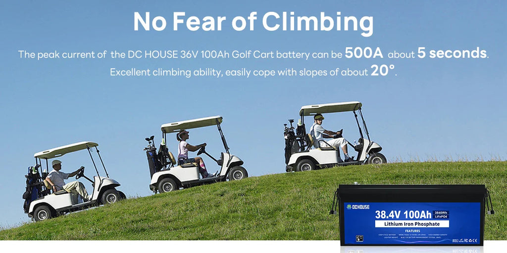 36V 100Ah Golf Cart Lithium Battery with BMS & Bluetooth