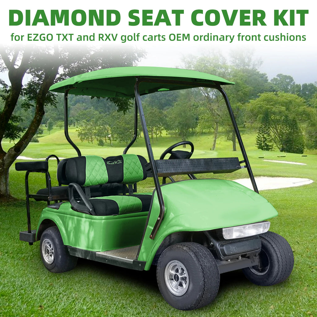 EZGO TXT & RXV Golf Cart Seat Covers – Diamond Design Breathable Mesh, Easy Install