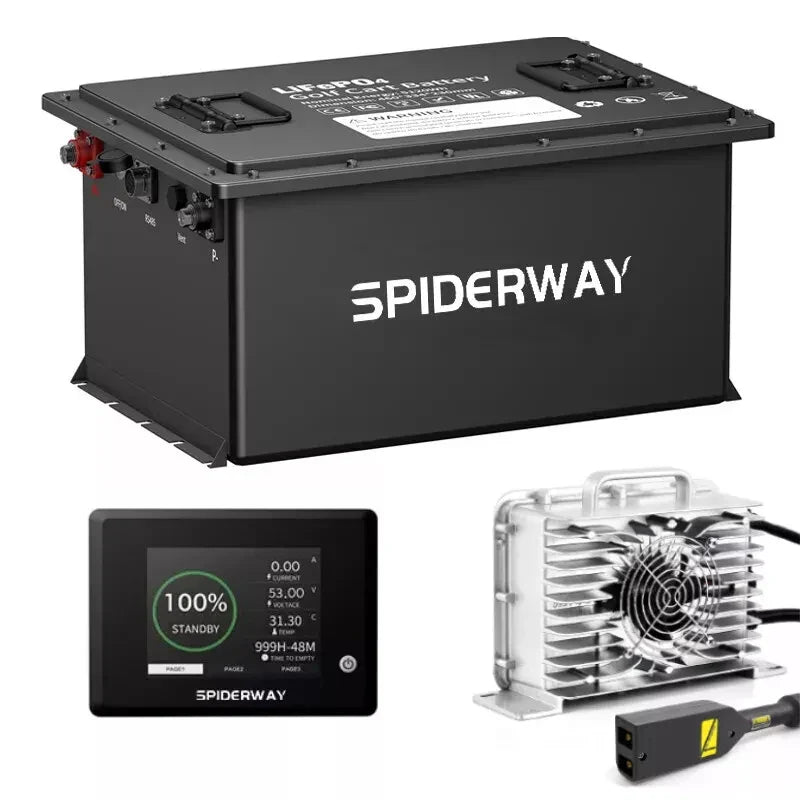 New 48V 105Ah Golf Cart LiFePO4 Lithium Battery with 25A Charger for EZGO Club Car Yamaha
