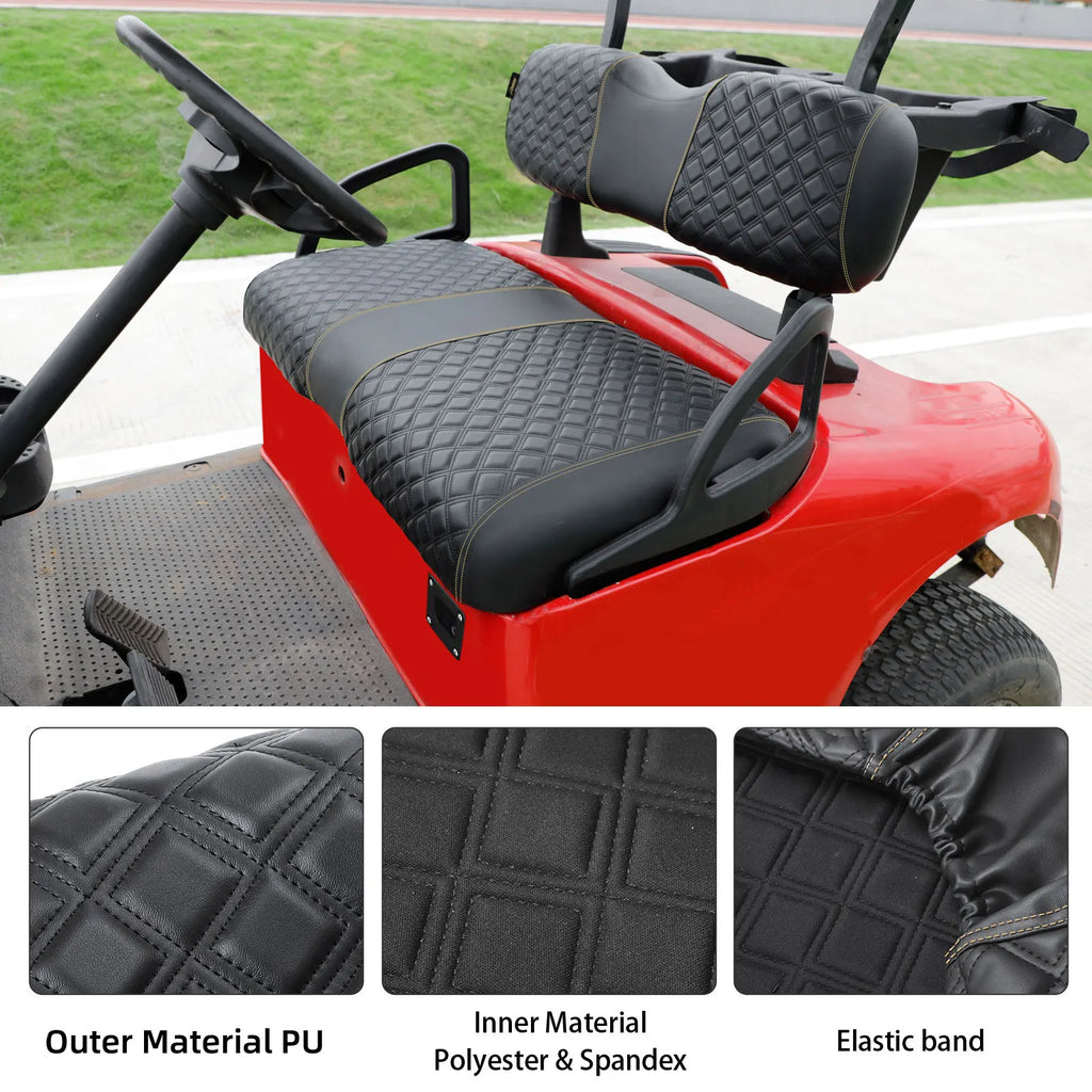 Golf Cart Seat Covers Kit Fit | EZGO RXV OEM Ordinary Seat Cushion, Vinyl Material/Soft, Comfortable & Easy to Clean