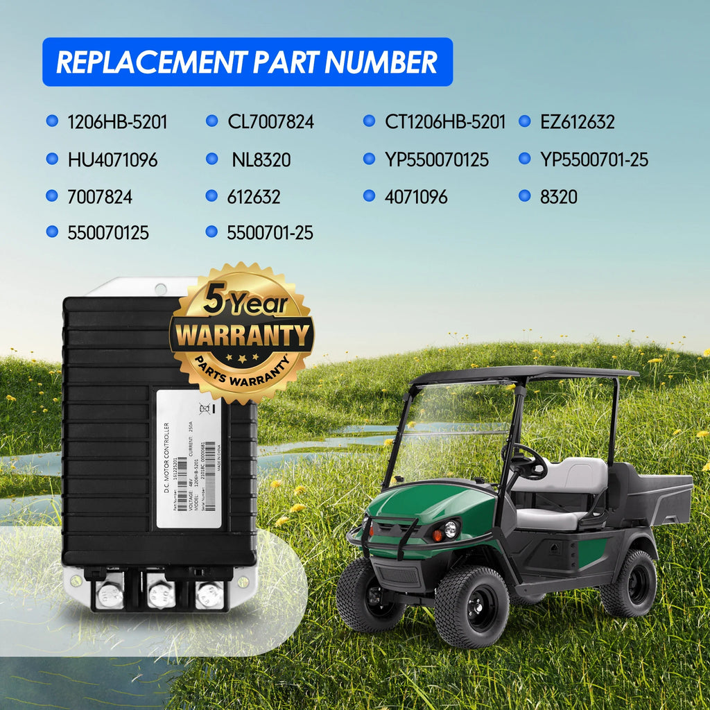 48V 250A Golf Cart Motor Controller for EZGO TXT, Cushman Hauler & Shuttle X4 (2010+) – Curtis 1206HB-5201