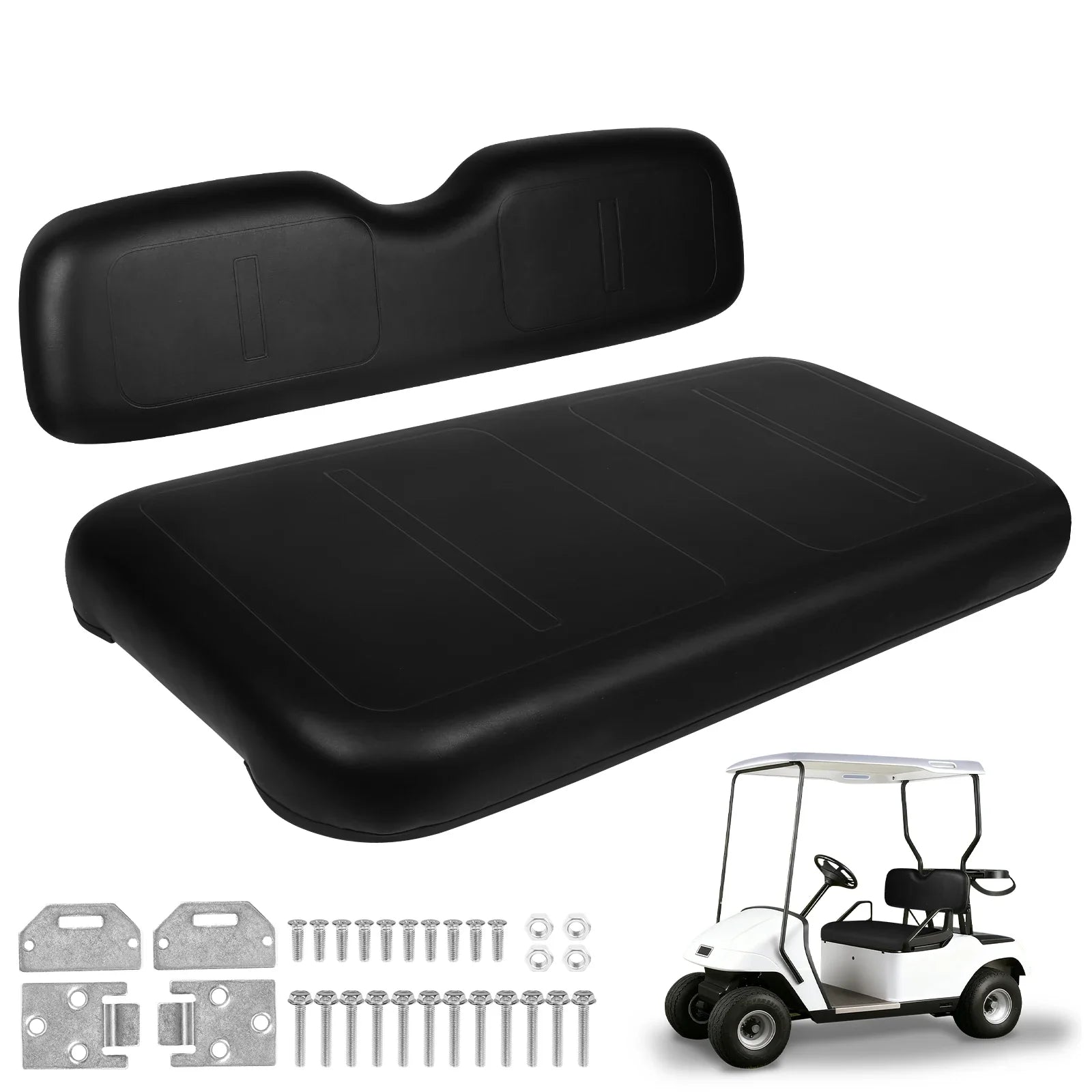EZGO Medalist TXT Front Seat Bottom & Backrest Assembly – PU Leather Replacement Kit (1994–2013)