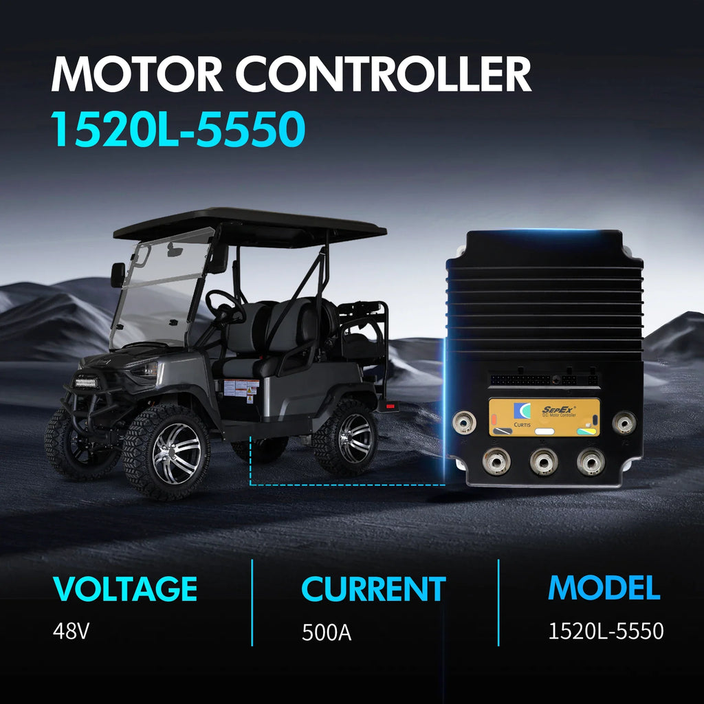 48V 500A Golf Cart Motor Controller for Club Car Carryall 500–900 & Transporter (2014+) – Curtis 1520L-5550
