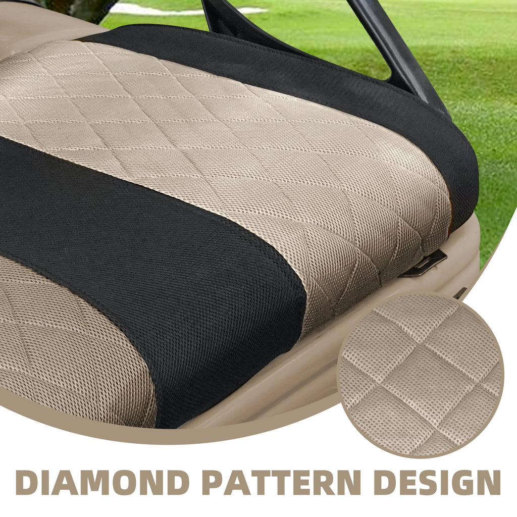 EZGO TXT & RXV Golf Cart Seat Covers – Diamond Design Breathable Mesh, Easy Install