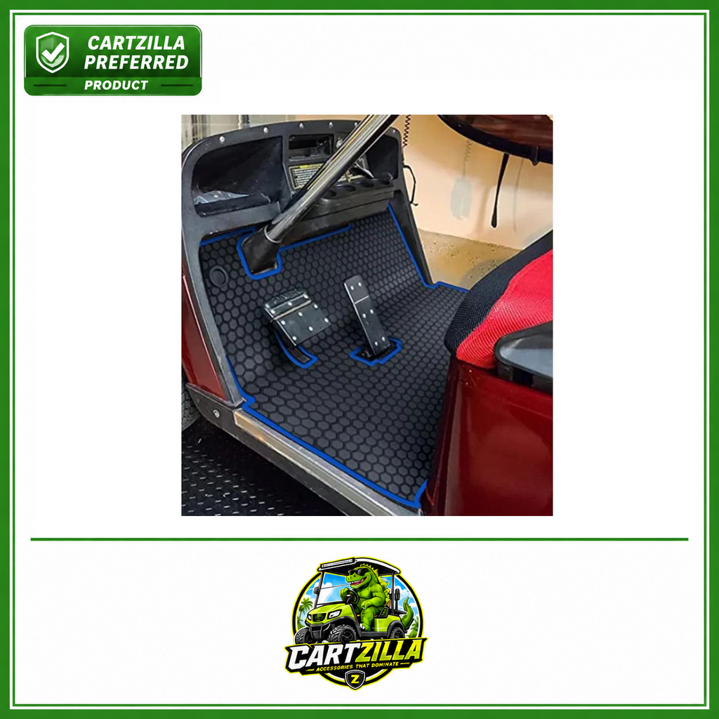 Golf Cart Floor Liner Mat Full Coverage Custom Fit for EZGO TXT 1994-2025,Express S4 (2012-2020) Cushman Workhorse EX1 (2020),