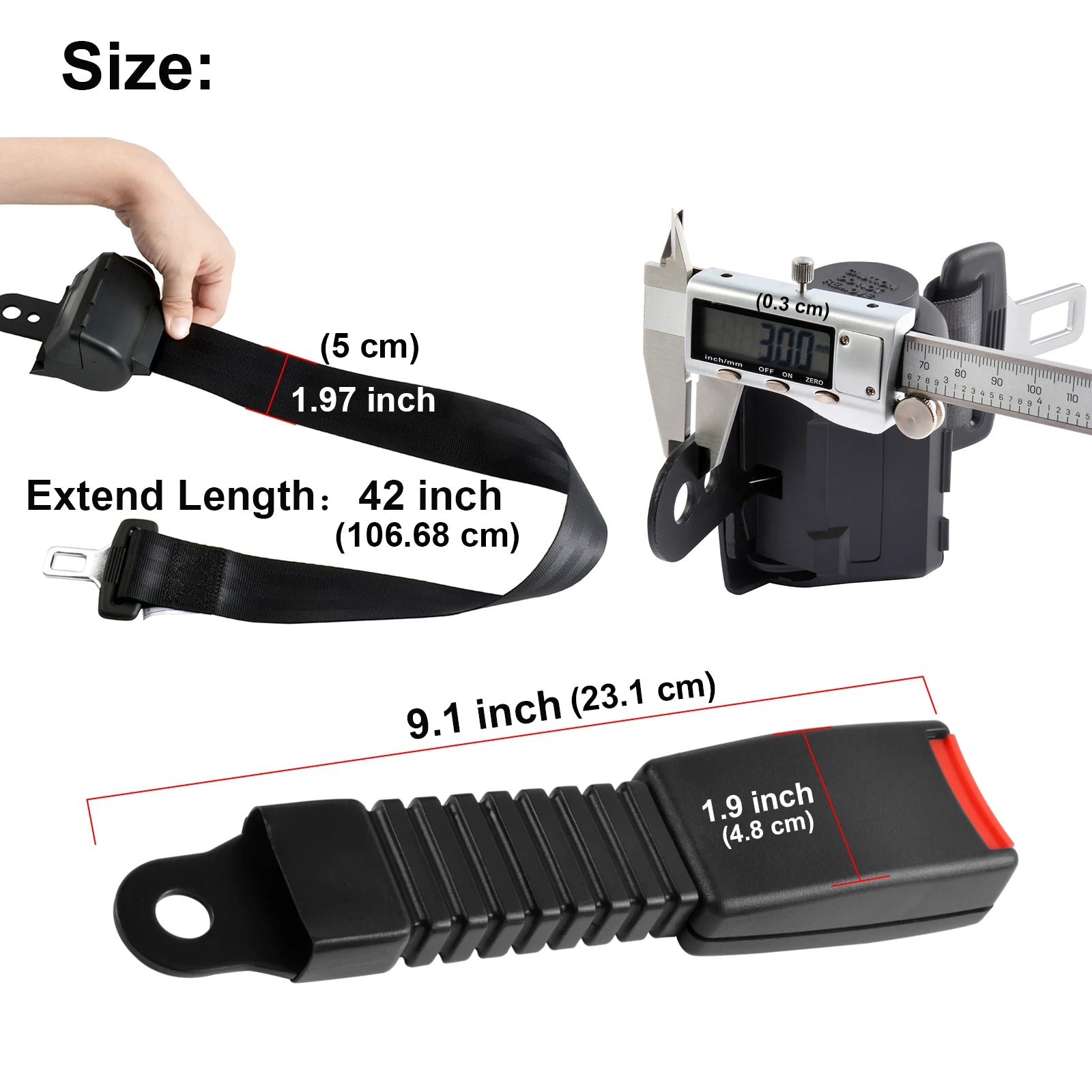 Retractable Golf Cart Seat Belt Safety Belt Compatible with EZGO Club Car Yamaha, Go Kart/UTV Seat Belt - 2 Pcs