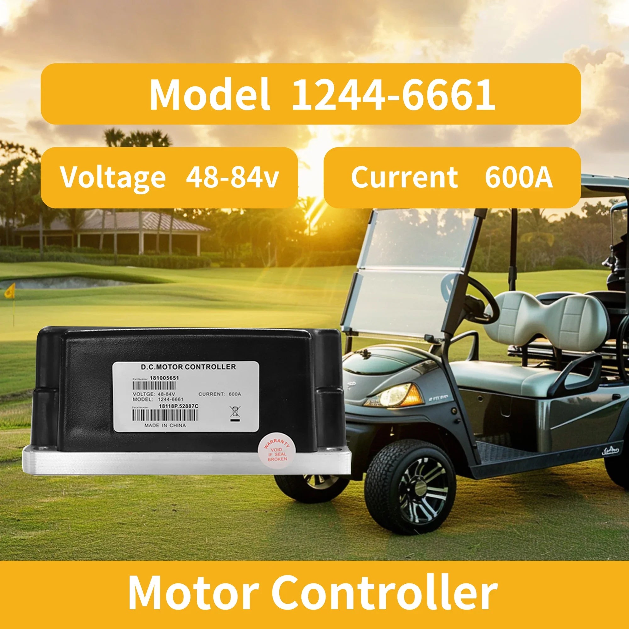 80V 600A DC Motor Controller 1244-6661 Compatible with Curtis SepEx 1244 Series Controllers EZGO Club Car Golf Cart