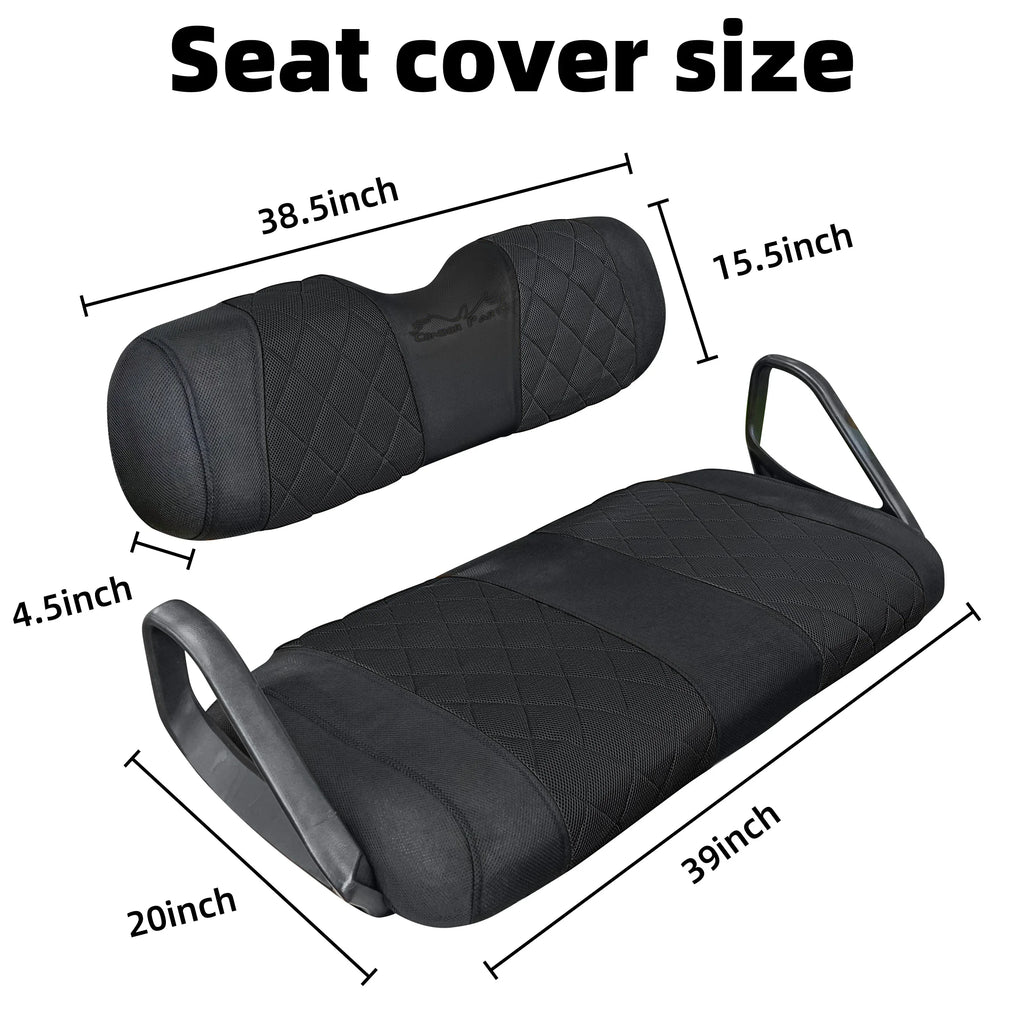 EZGO TXT & RXV Golf Cart Seat Covers – Diamond Design Breathable Mesh, Easy Install