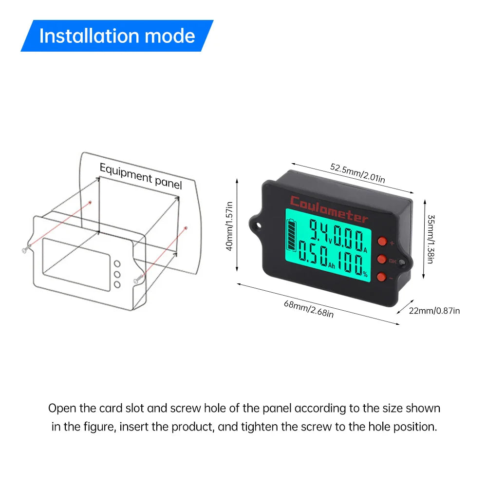 Golf Cart Battery Indicator Coulometer & Voltmeter