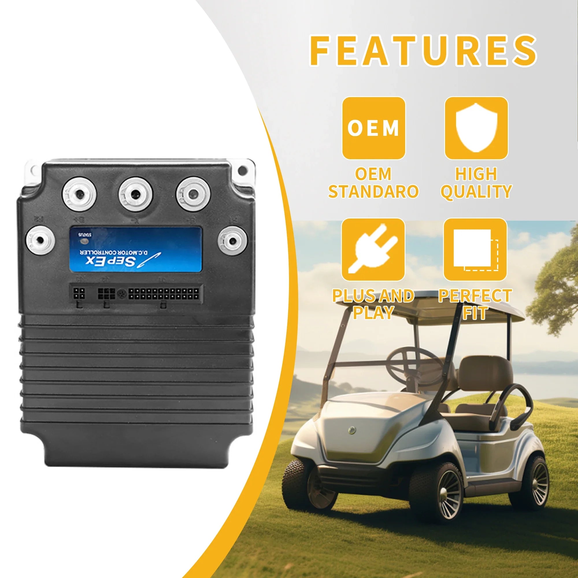 80V 600A DC Motor Controller 1244-6661 Compatible with Curtis SepEx 1244 Series Controllers EZGO Club Car Golf Cart