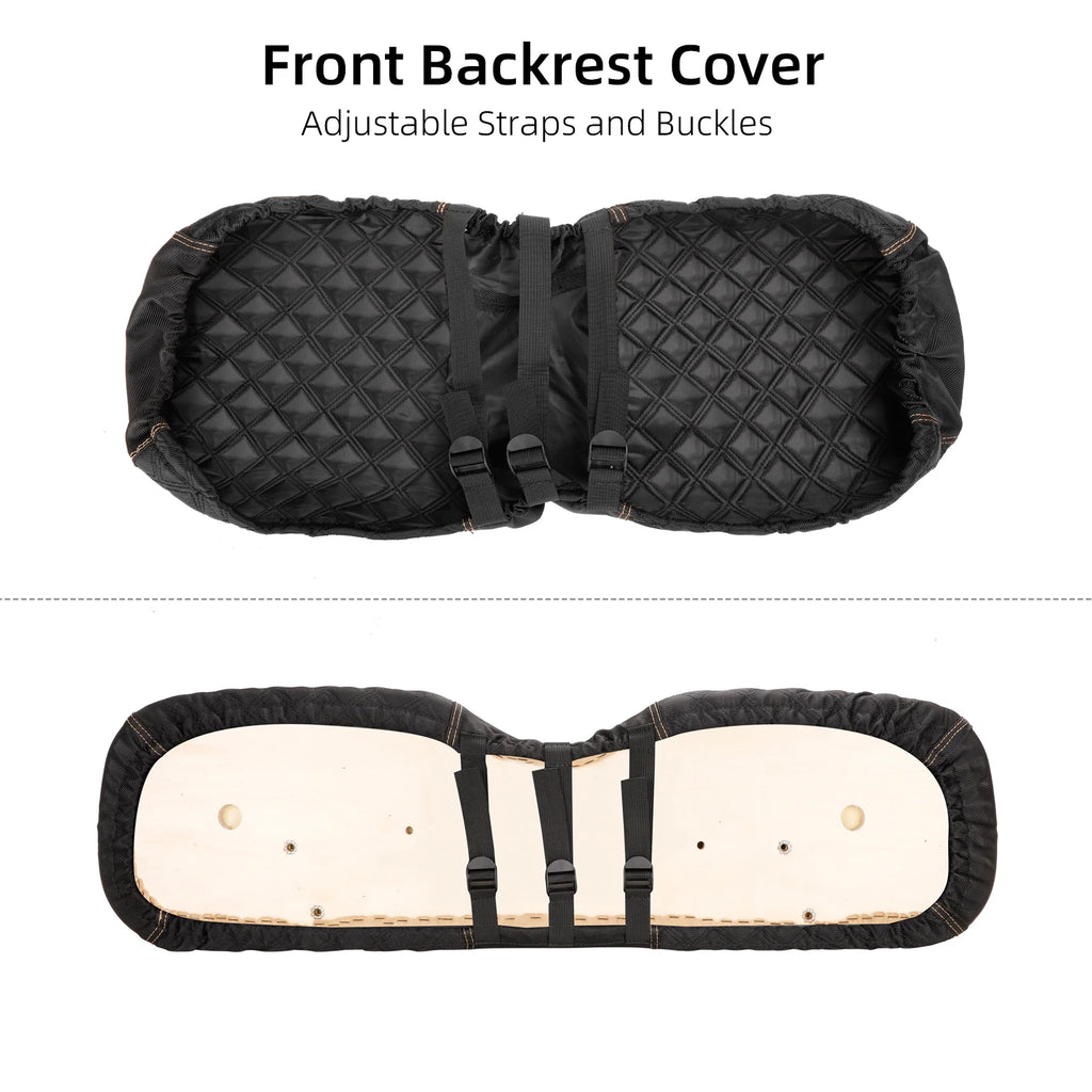 1680D Oxford Fiber Golf Cart Seat Covers Compatible with EZGO TXT, Backrest Bottom Seat Cover, No Drilling Required