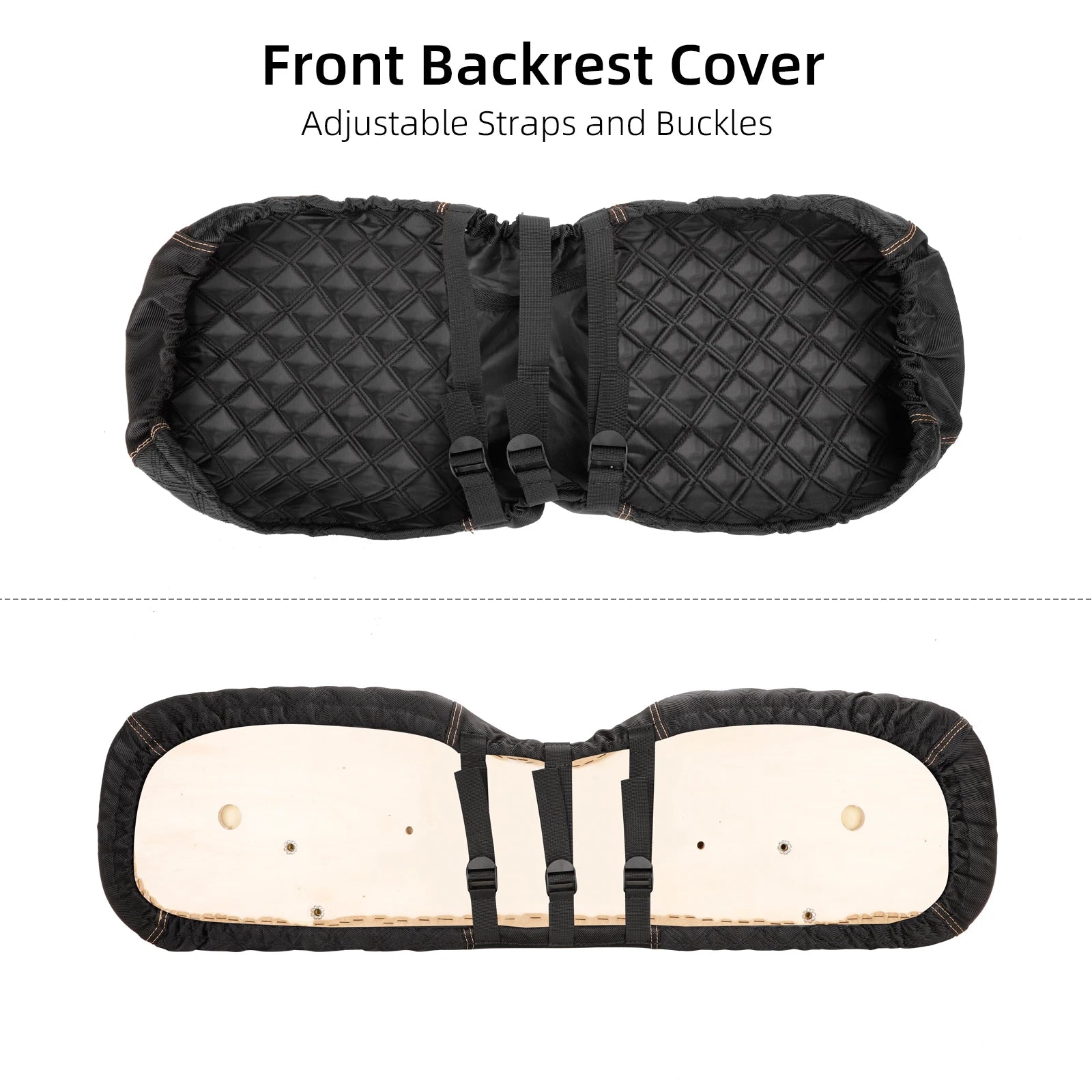 1680D Oxford Fiber Golf Cart Seat Covers Compatible with EZGO TXT, Backrest Bottom Seat Cover, No Drilling Required