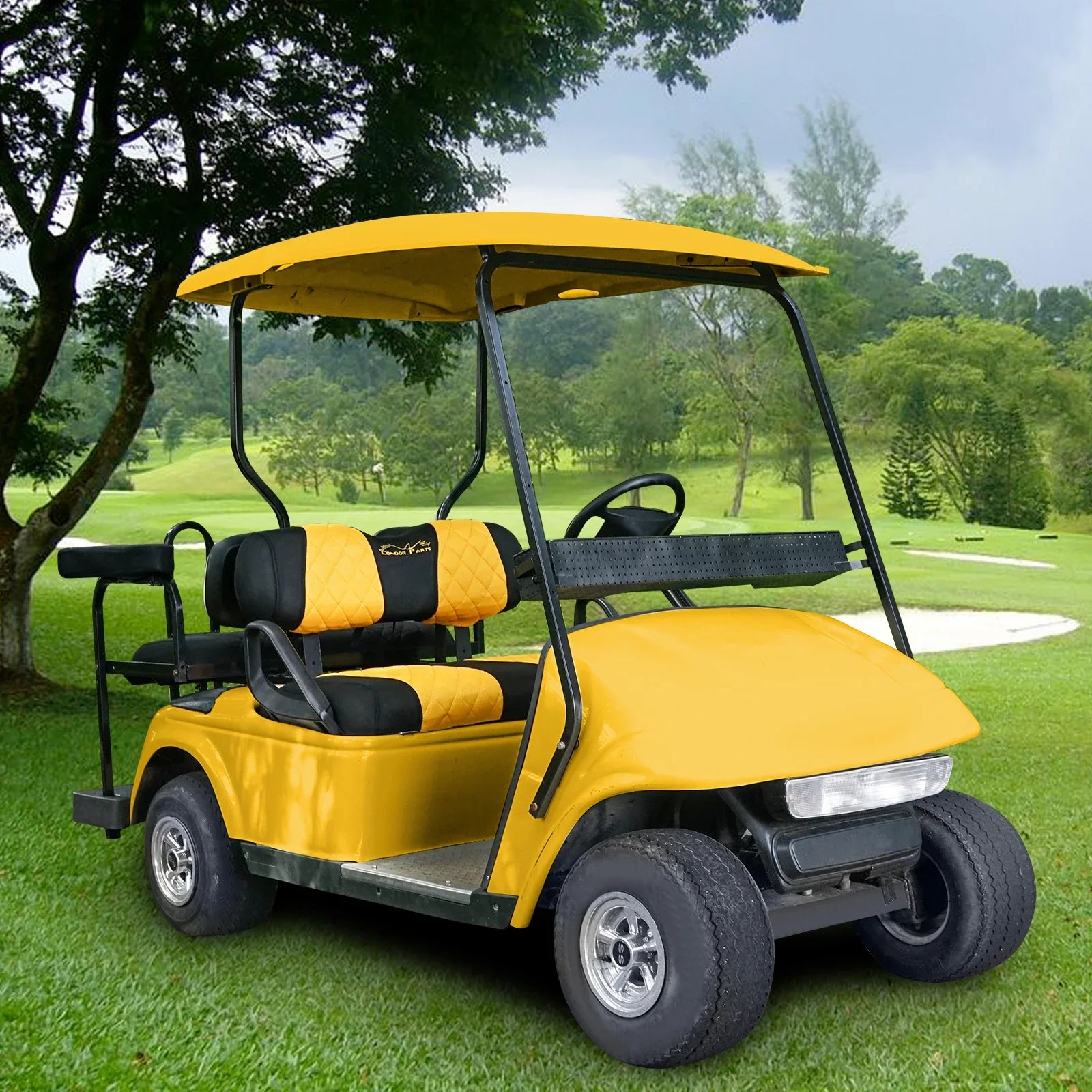 EZGO TXT & RXV Golf Cart Seat Covers – Diamond Design Breathable Mesh, Easy Install