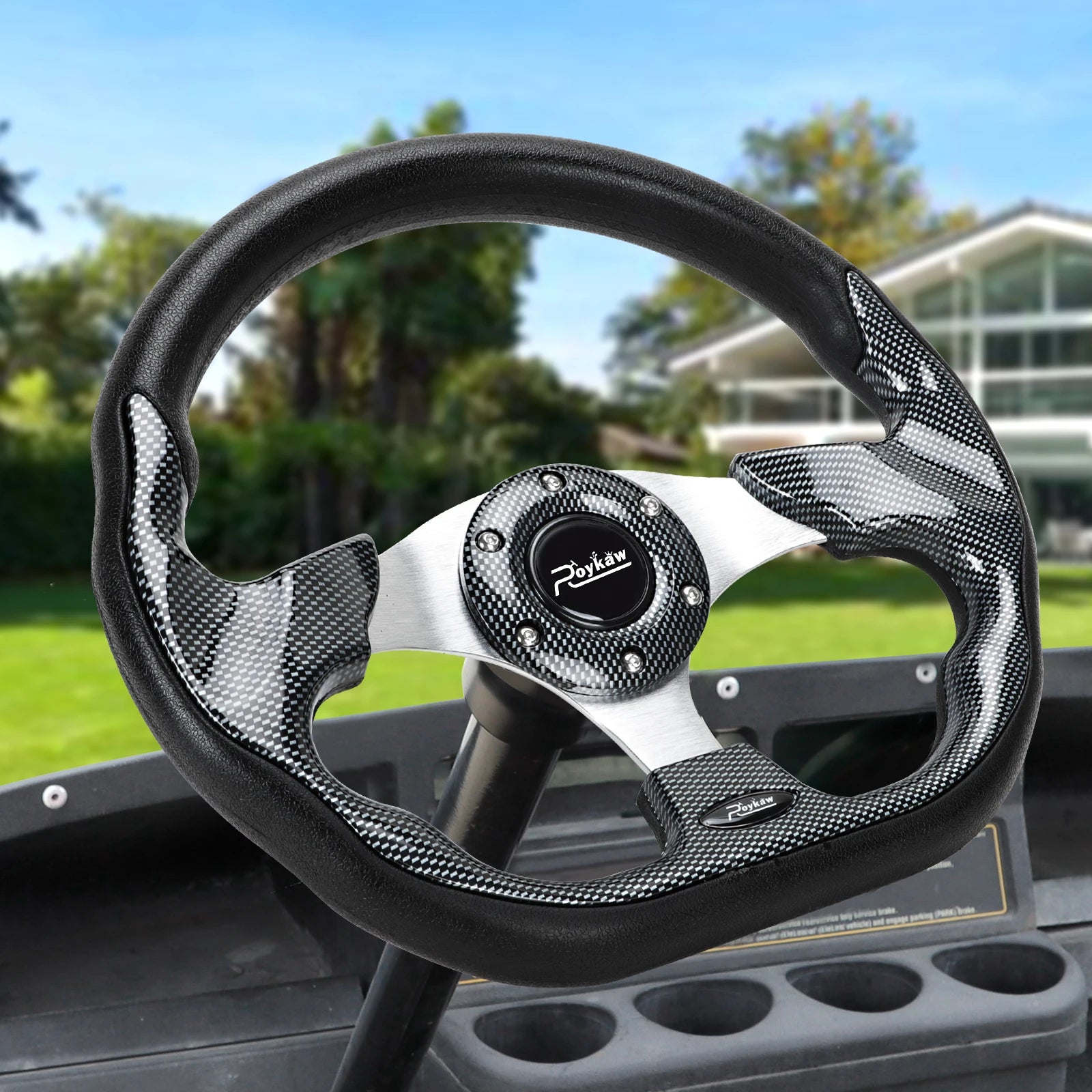 Golf Cart Steering Wheel Fit | EZGO TXT, RXV/Club Car DS, Precedent, Tempo/Yamaha, 12.5" Classic Steering Wheel
