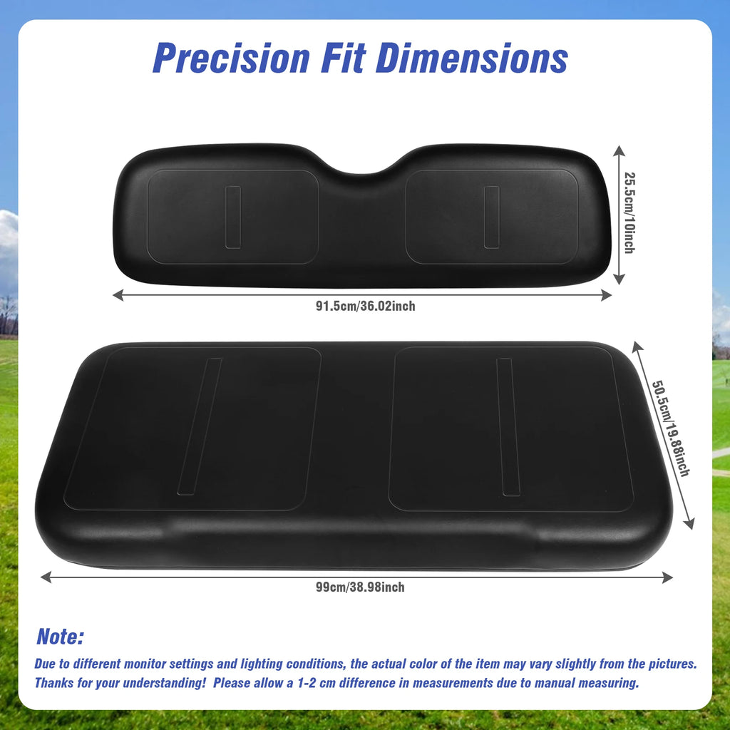 EZGO Medalist TXT Front Seat Cushion Replacement – PU Leather Bottom & Backrest Kit (1994–2013)