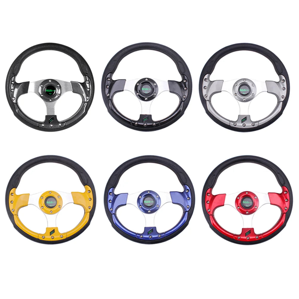 13 Inch 320mm Golf Cart Steering Wheel – PU Leather, Universal 5/6 Hole