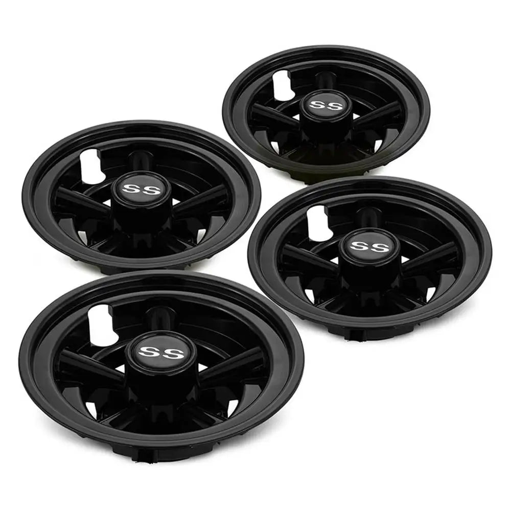 8" Black Chrome Golf Cart Hub Caps – No-Tool Install for Club Car (Set of 4)