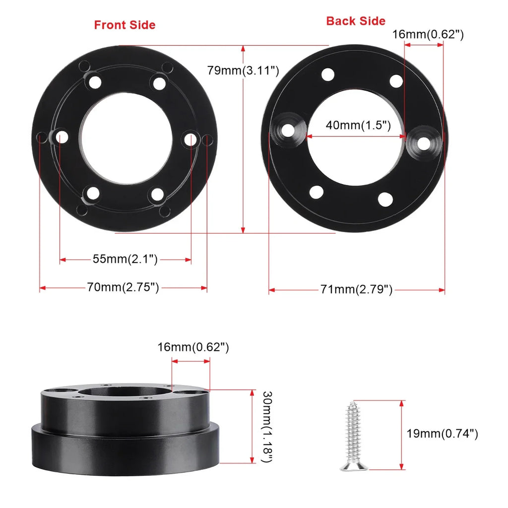 14 Inch 350mm PU Leather Racing Steering Wheel with 70mm PCD Adapter for Logitech G29 G920 G923