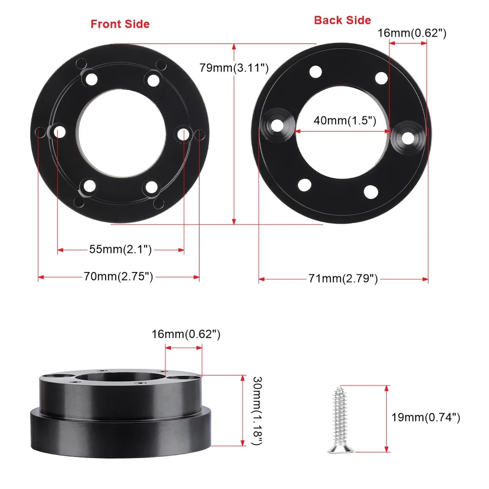 14 Inch 350mm PU Leather Racing Steering Wheel with 70mm PCD Adapter for Logitech G29 G920 G923