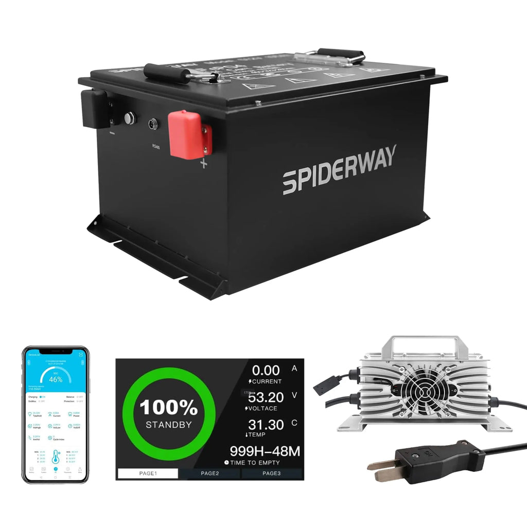 New 48V 105Ah Golf Cart LiFePO4 Lithium Battery with 25A Charger for EZGO Club Car Yamaha