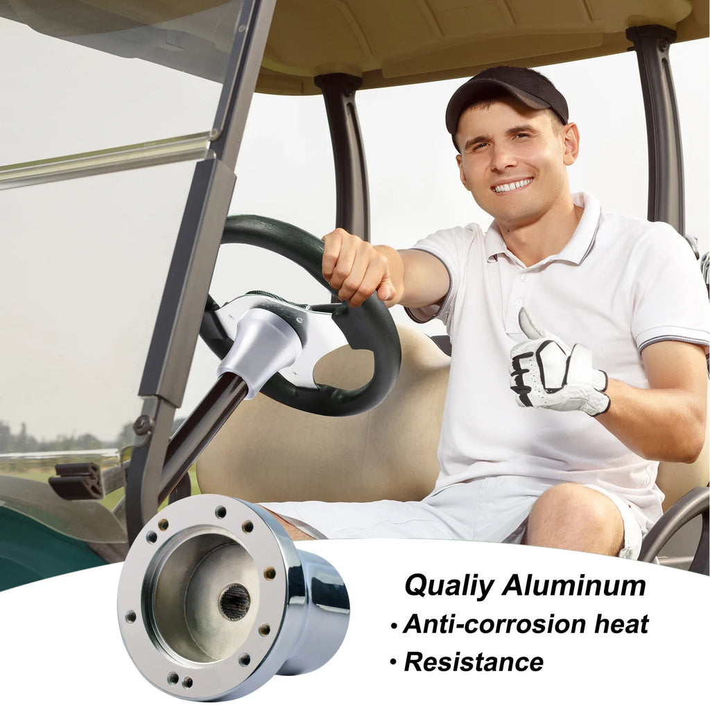 Golf Cart Steering Wheel Adapter for Yamaha G1–G29, Drive & Drive2 – Black/Silver