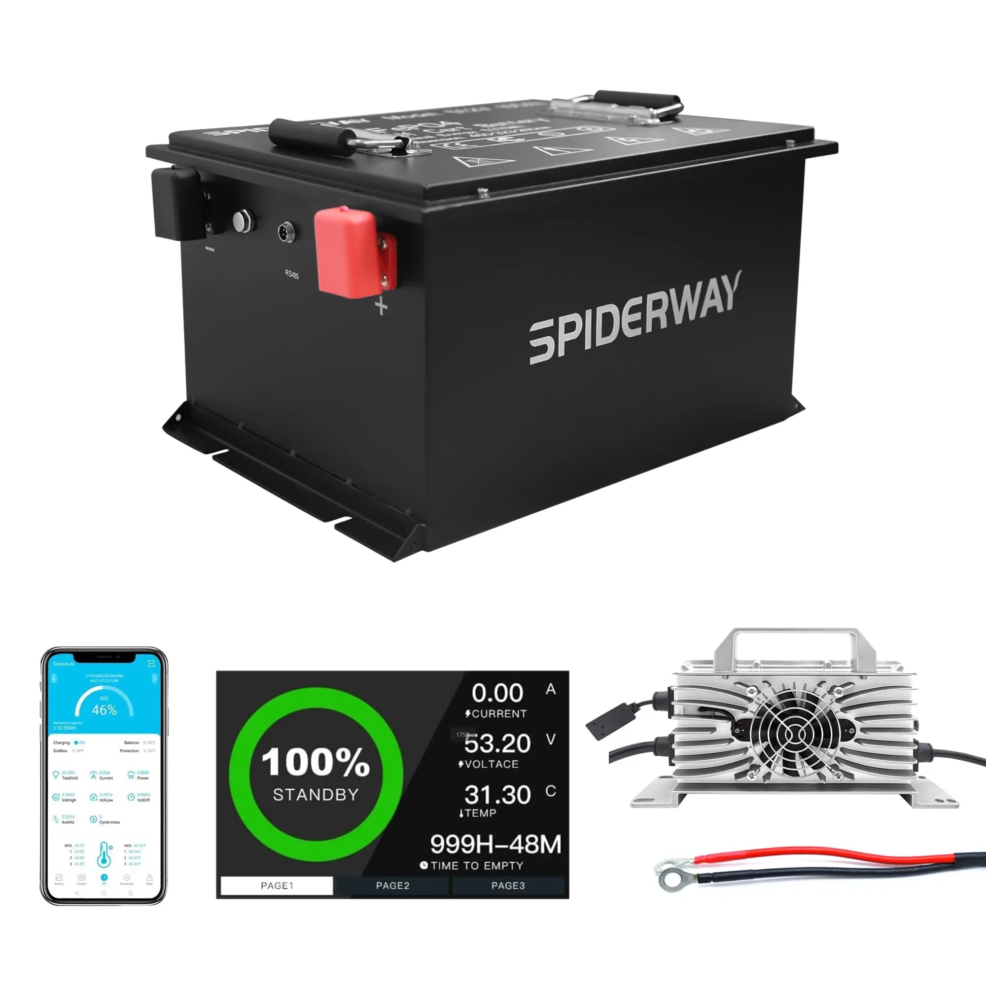 New 48V 105Ah Golf Cart LiFePO4 Lithium Battery with 25A Charger for EZGO Club Car Yamaha