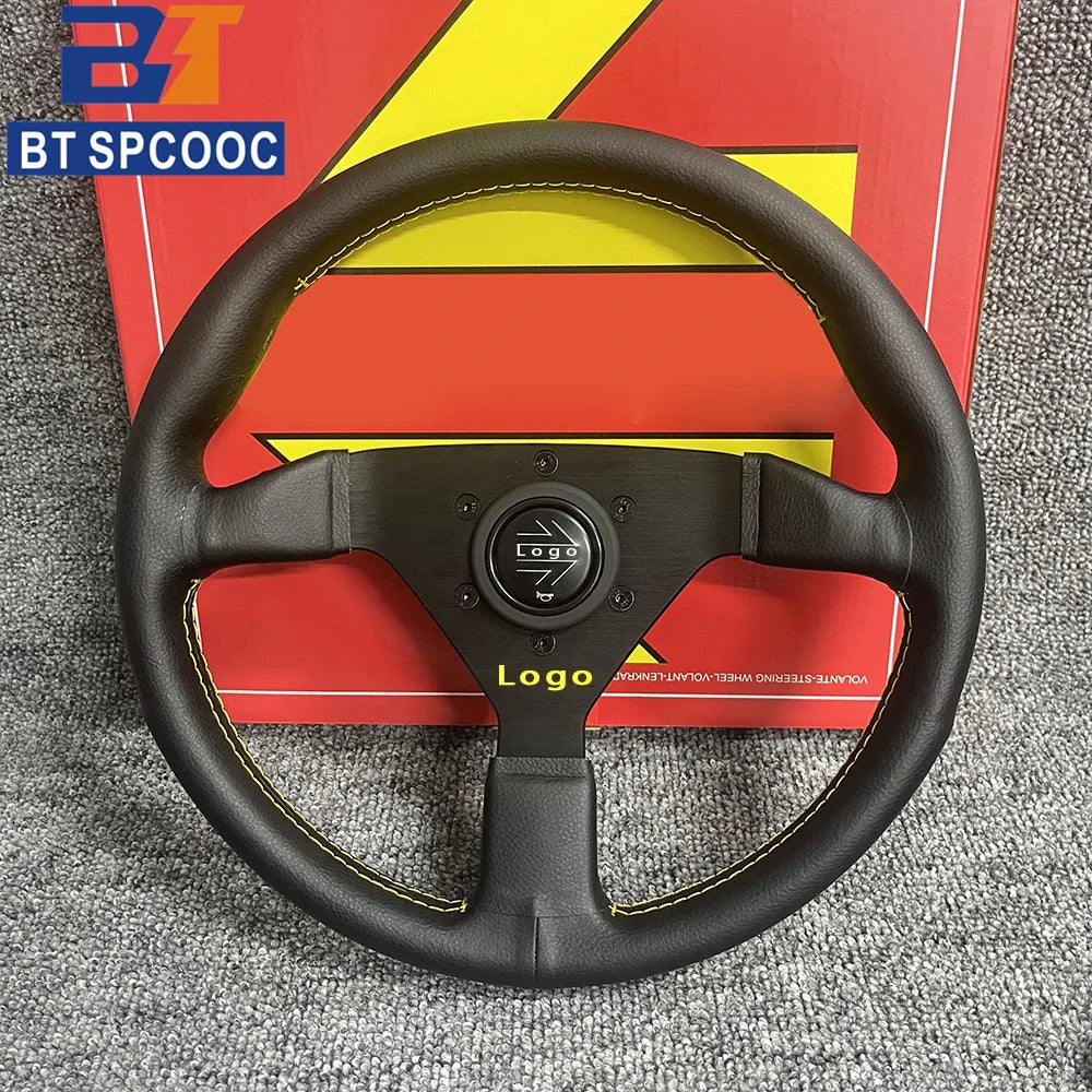 13 Inch 320mm Real Leather Racing Steering Wheel for Golf Cart – JDM Sport Drift