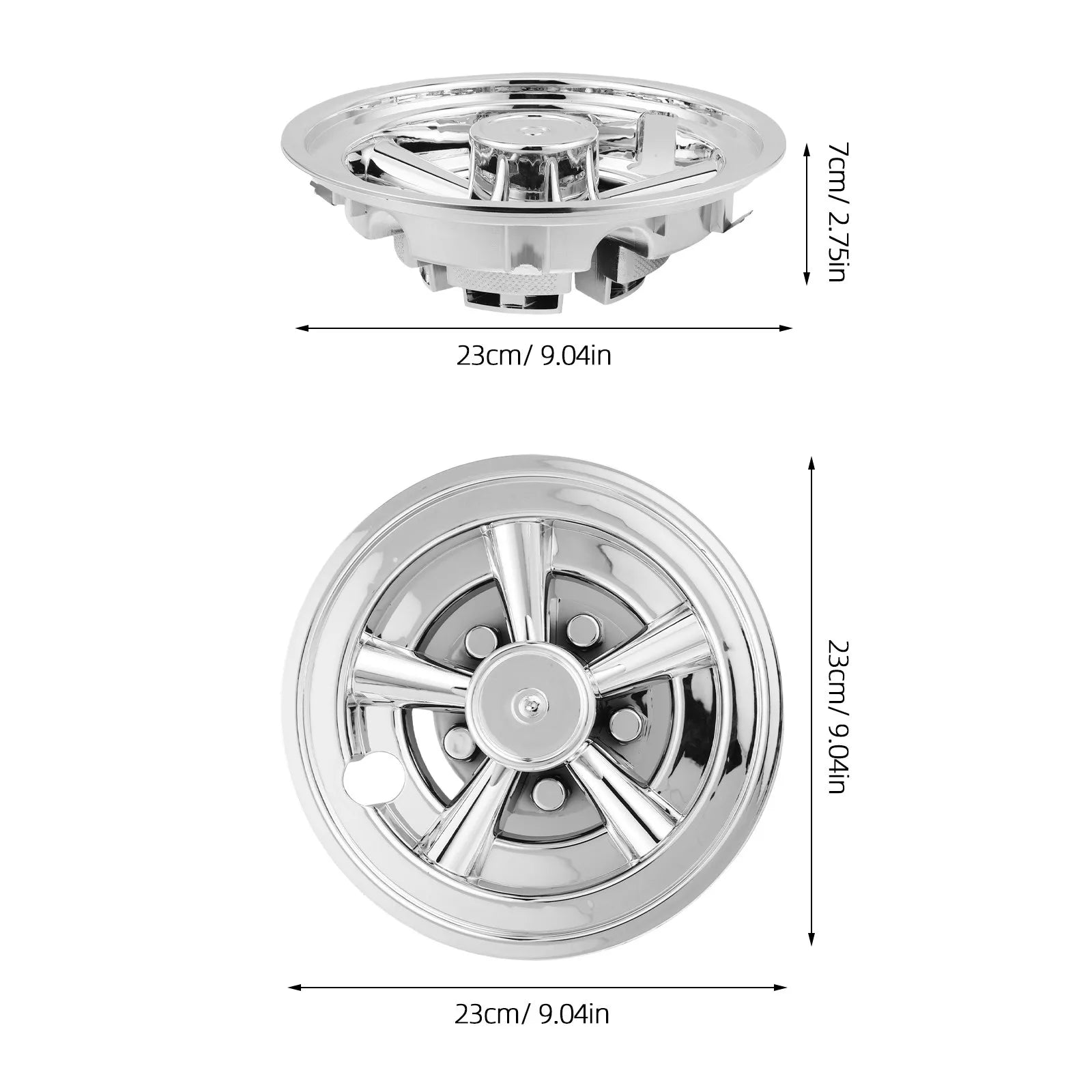 8" Silver Golf Cart Hub Caps – Universal Fit Decorative Rim Cover (Single)