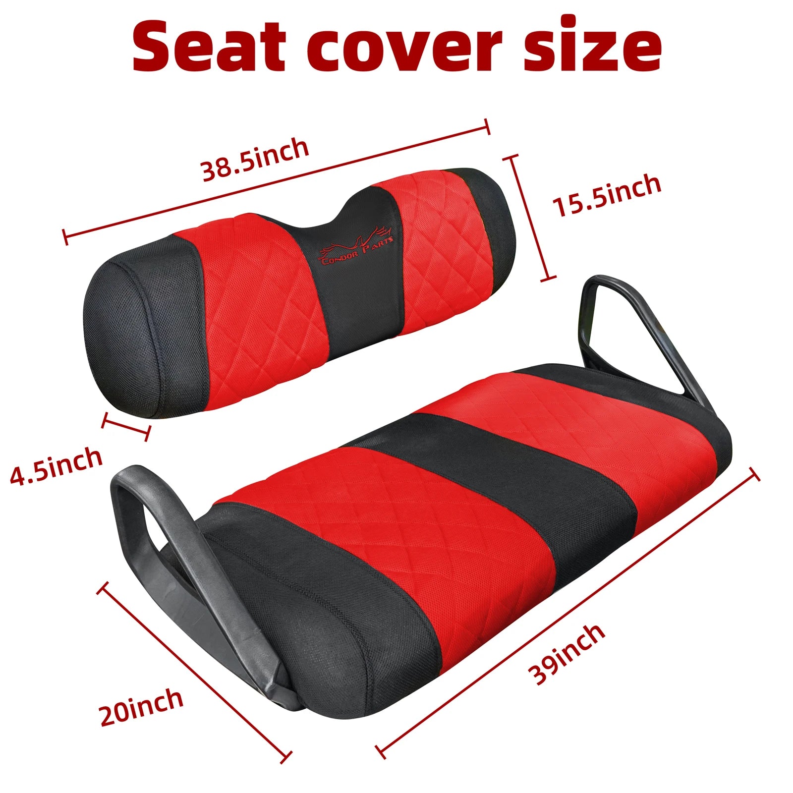 EZGO TXT & RXV Golf Cart Seat Covers – Diamond Design Breathable Mesh, Easy Install