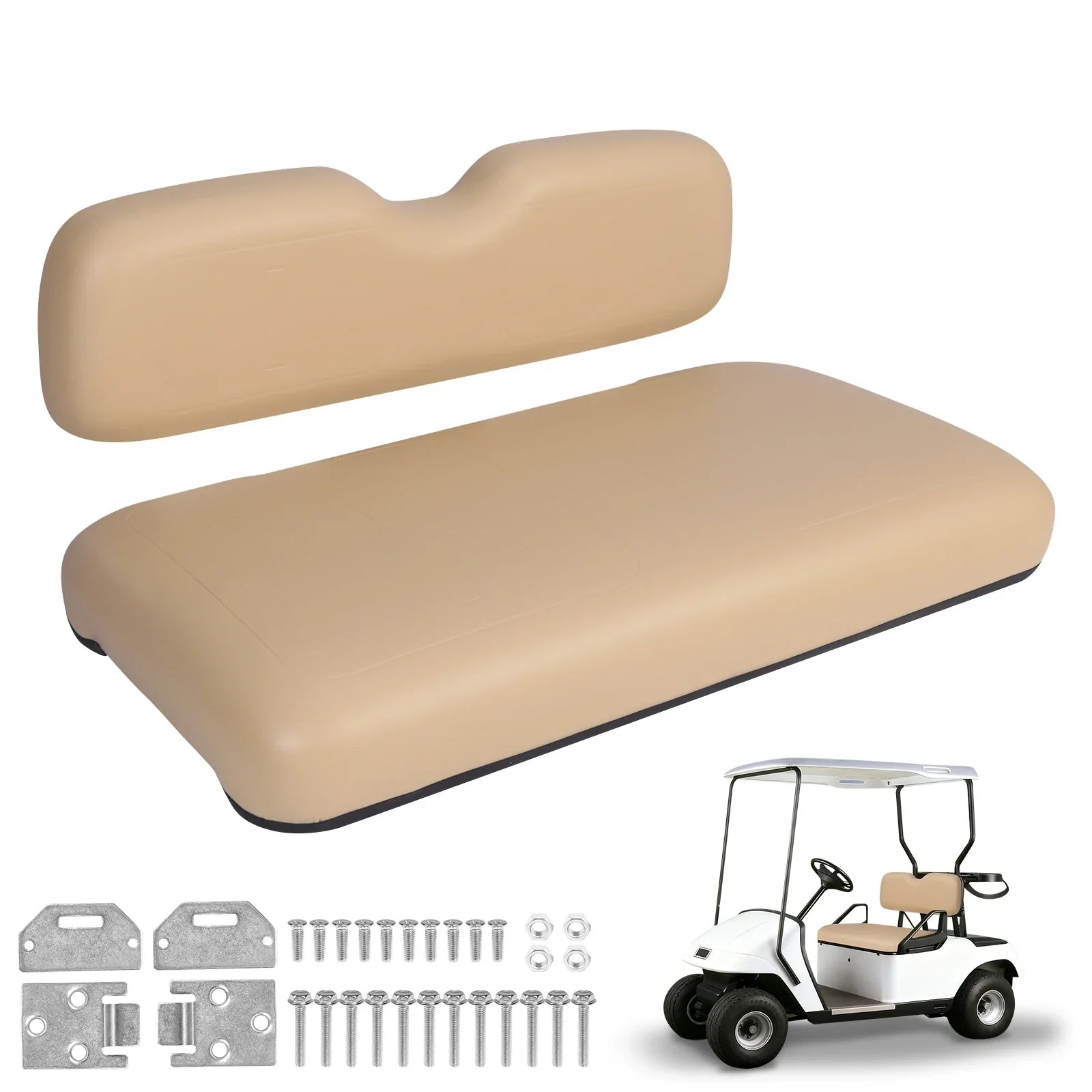 EZGO Medalist TXT Front Seat Bottom & Backrest Assembly – PU Leather Replacement Kit (1994–2013)