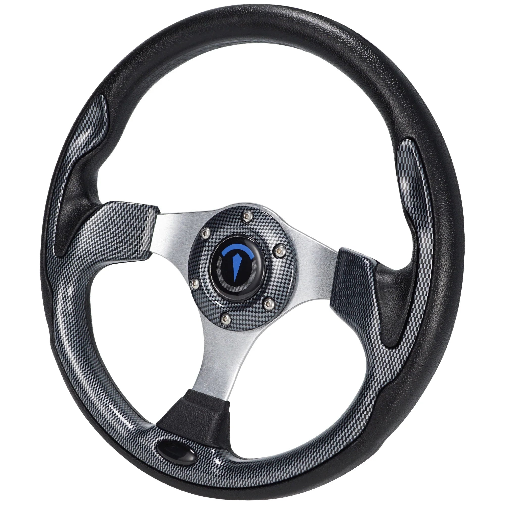 13 Inch 320mm Universal Golf Cart Steering Wheel – PU Leather, 5/6 Hole