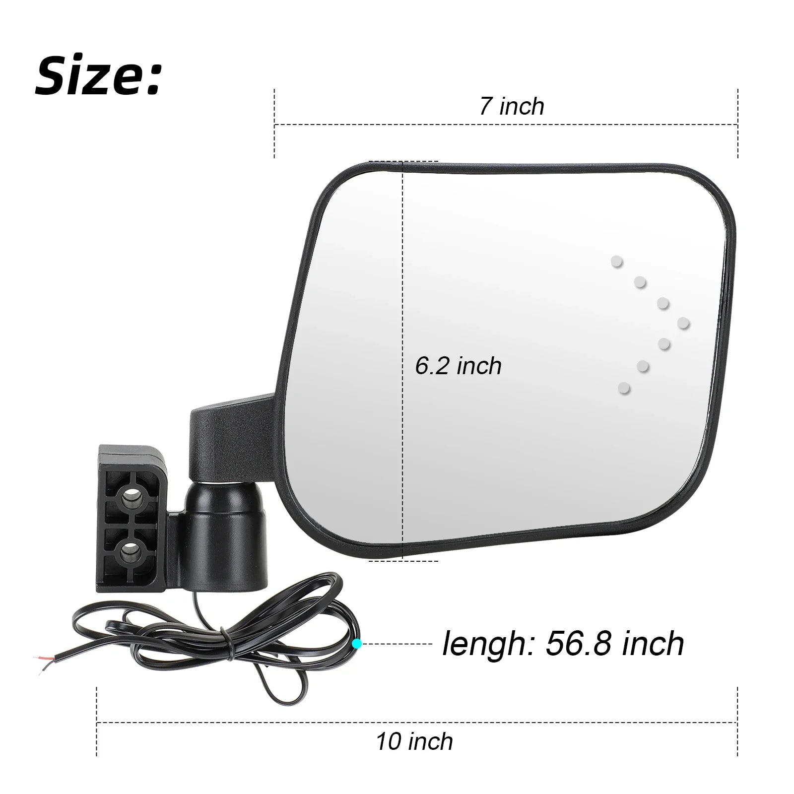 LED Turn Signal Folding Golf Cart Side Mirrors for EZGO/Club Car/Yamaha