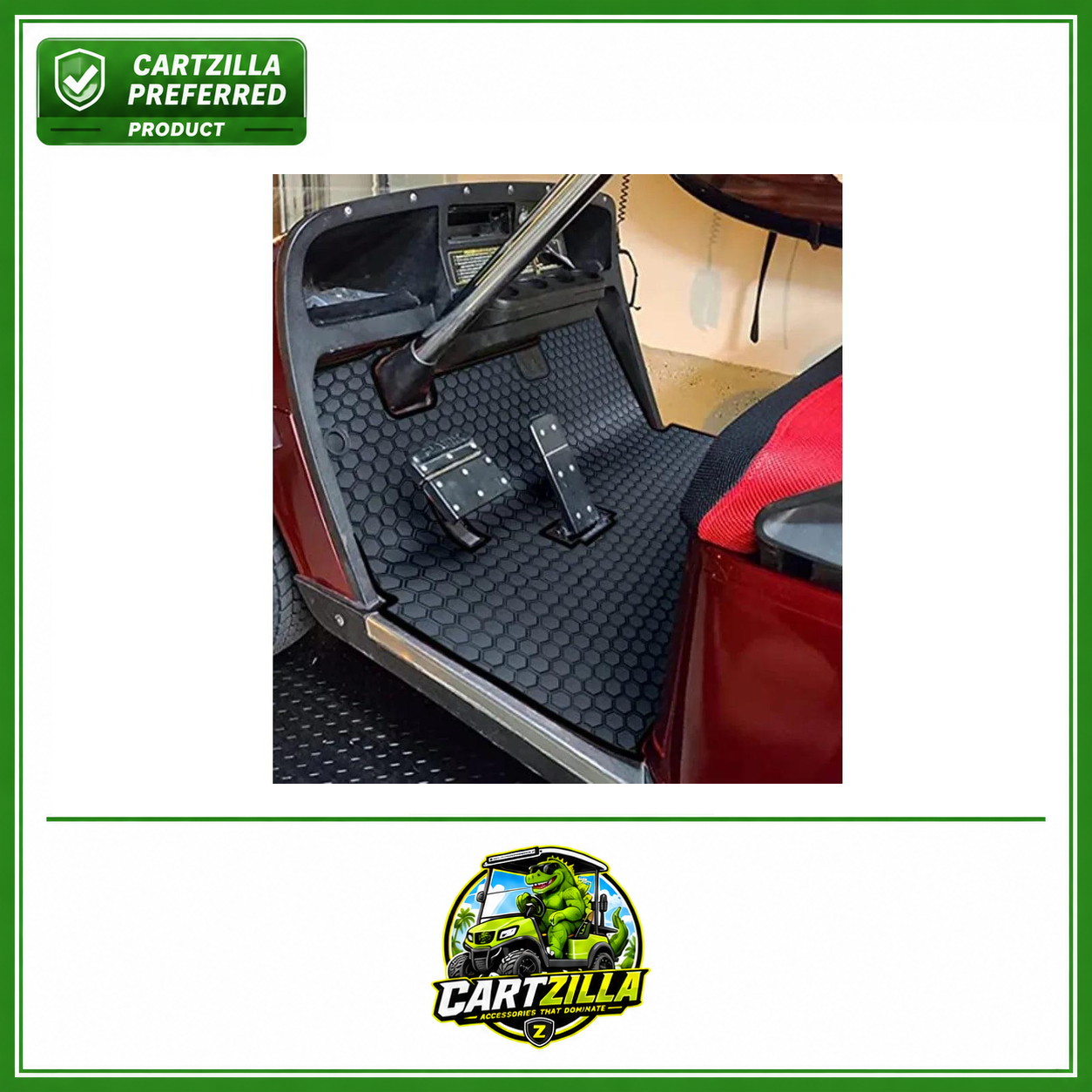 Golf Cart Floor Liner Mat Full Coverage Custom Fit for EZGO TXT 1994-2025,Express S4 (2012-2020) Cushman Workhorse EX1 (2020),