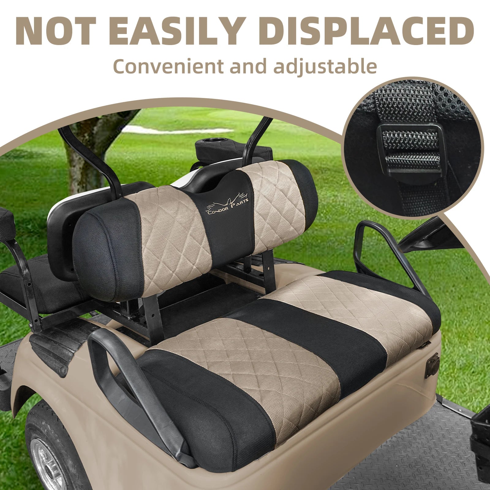 EZGO TXT & RXV Golf Cart Seat Covers – Diamond Design Breathable Mesh, Easy Install