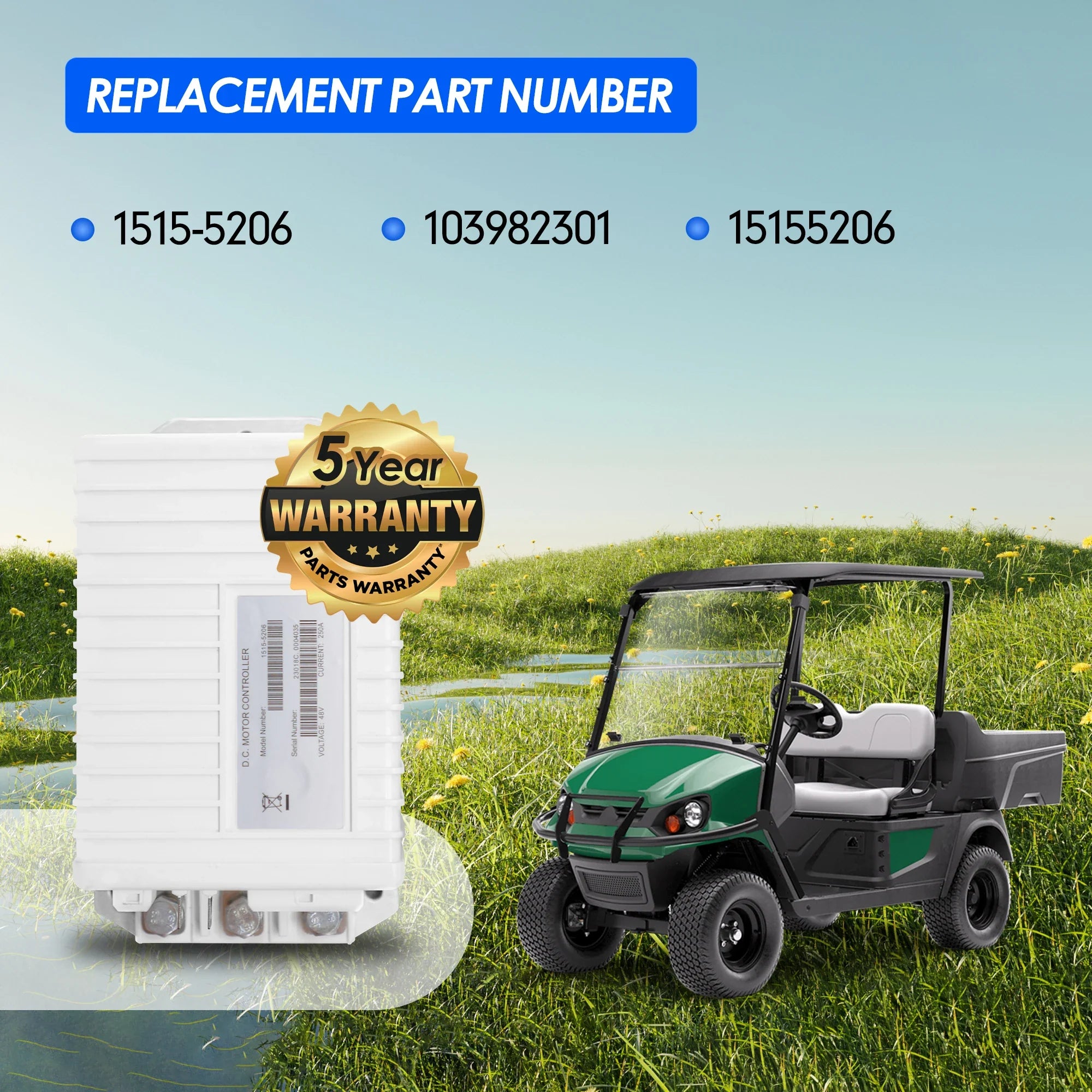 【US Stock】1515-5206 Controller 103982301 5k-0 48V 250A Motor Controller for Curtis Club Car Precedent Onward Tempo Golf