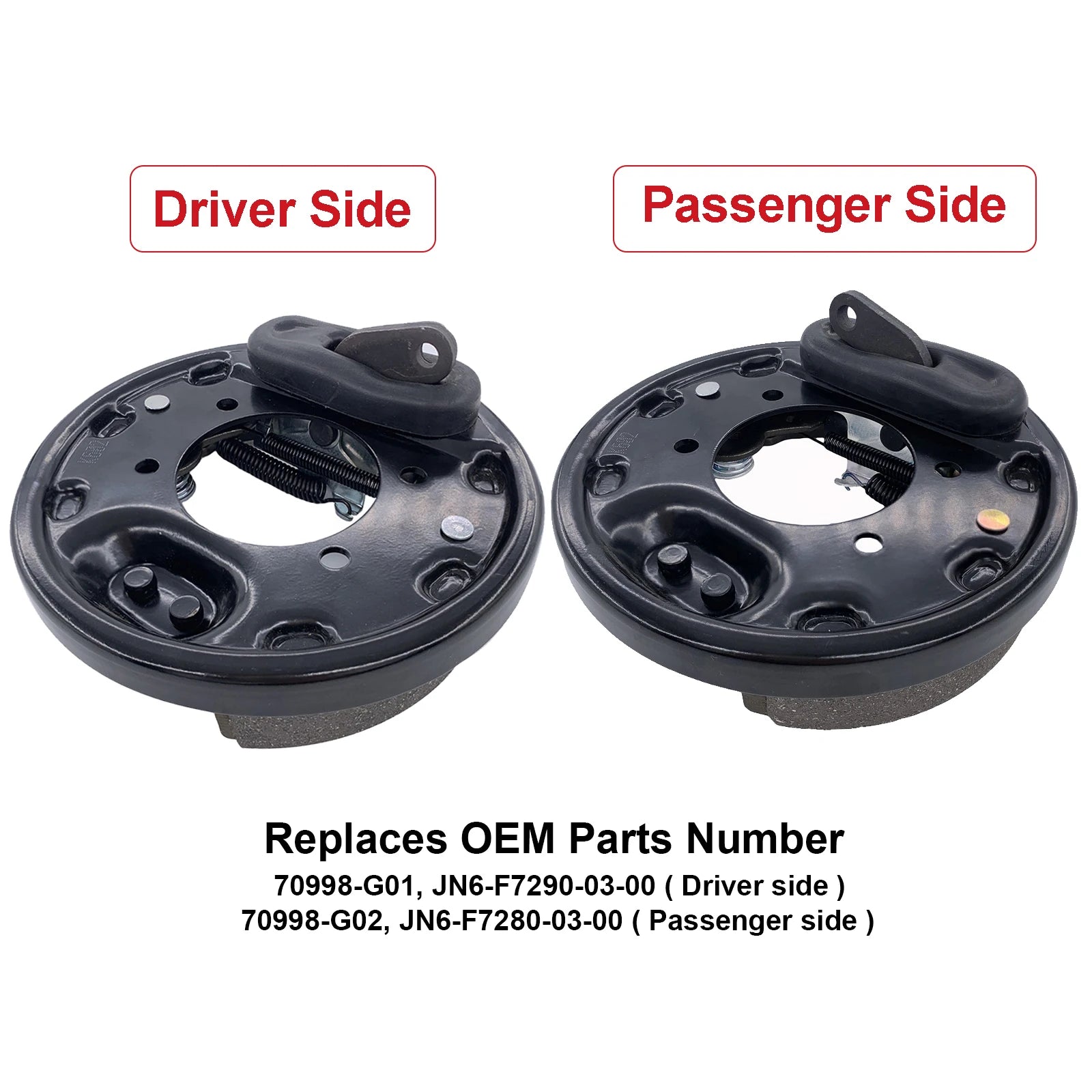 Golf Cart Brake Assembly Fit | EZGO TXT PDS & Yamaha G14-G22, Driver & Passenger Side, OEM #70998-G01, 70998-G02