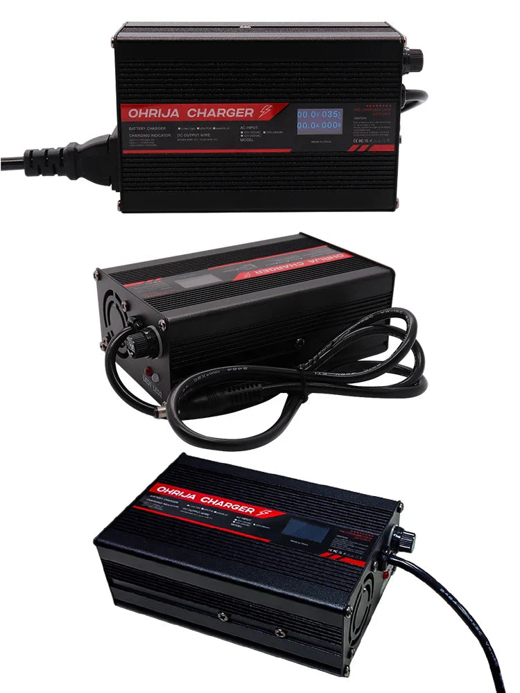 36V 5A OLED Display Charger for EZGO CLUB CAR YAMAHA 36V 41.4V Lead Acid Battery AGM Golf Cart TXT RXV LCD Smart Aluminum Case