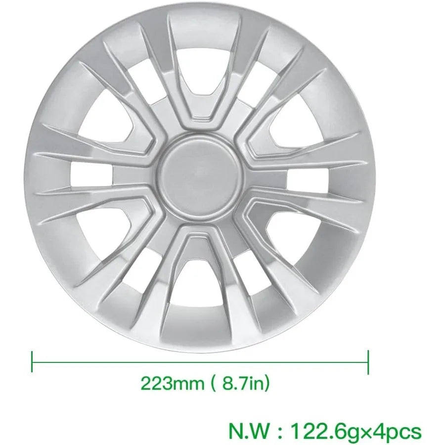 8" Silver Golf Cart Hubcaps – Universal Fit for Club Car, EZGO & Yamaha (Set of 4)