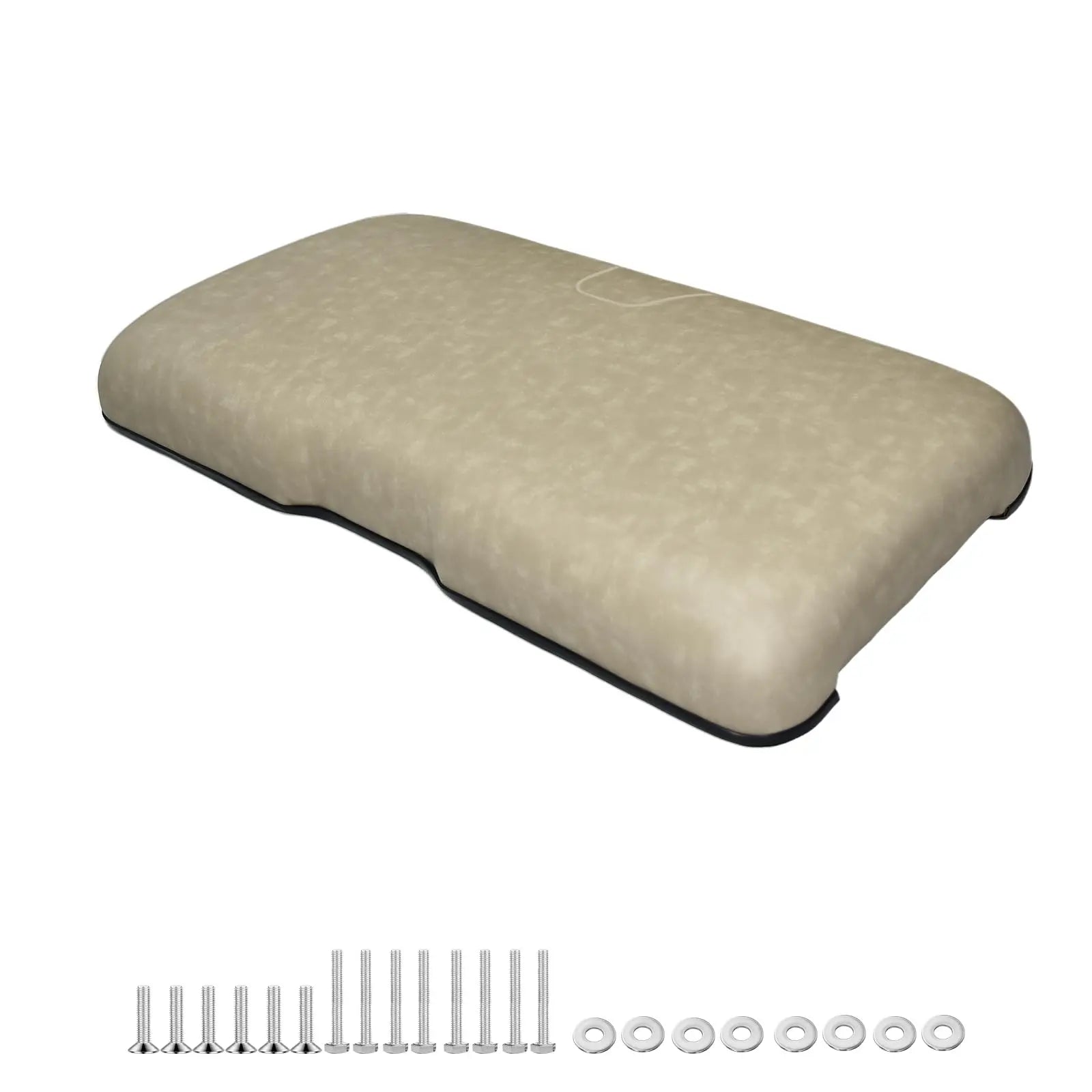 EZGO RXV Front Seat Bottom Cushion Assembly – Beige PU Leather with Mounting Hardware (2008 & Up)