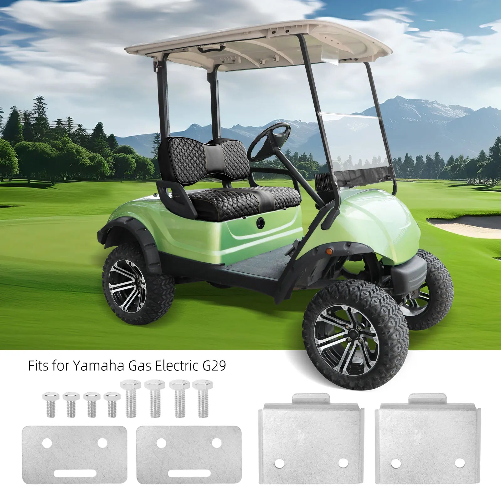 Golf Cart Seat Hinge Fit | Yamaha G29, 2 Sets (Includes Male & Female Plates)
