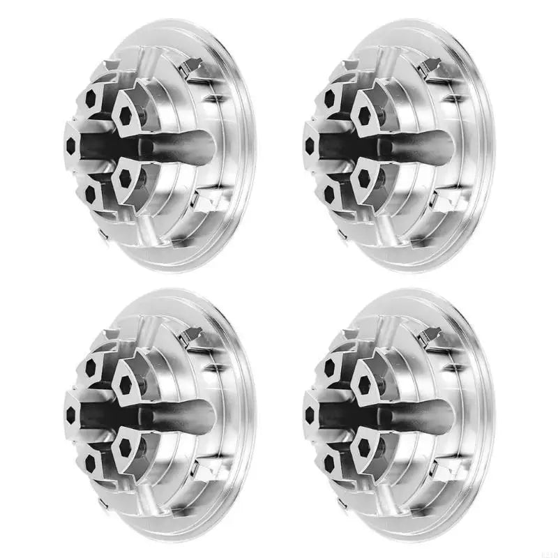 8" Golf Cart Hub Caps – Lightweight Silver & Black Wheel Covers (Set of 4)