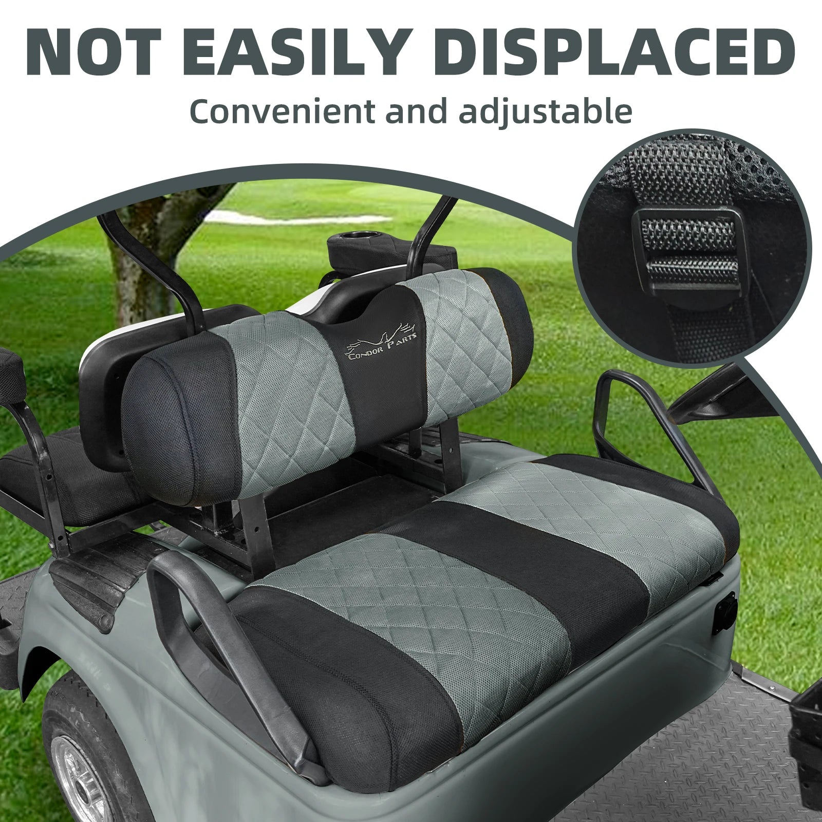 EZGO TXT & RXV Golf Cart Seat Covers – Diamond Design Breathable Mesh, Easy Install