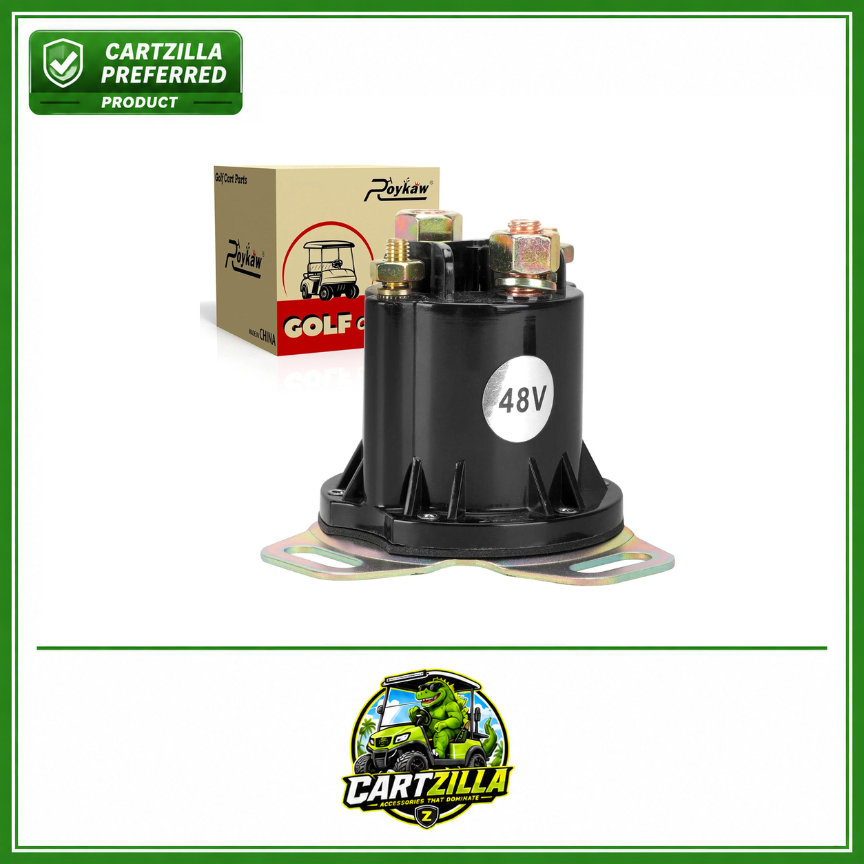 Golf Cart Solenoid 48 Volts 150A 4 Terminal | 48-Volts EZGO RXV 2008-up Electric Golf Cart, OEM #649373, 624317