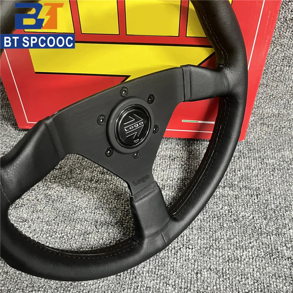 13 Inch 320mm Real Leather Racing Steering Wheel for Golf Cart – JDM Sport Drift